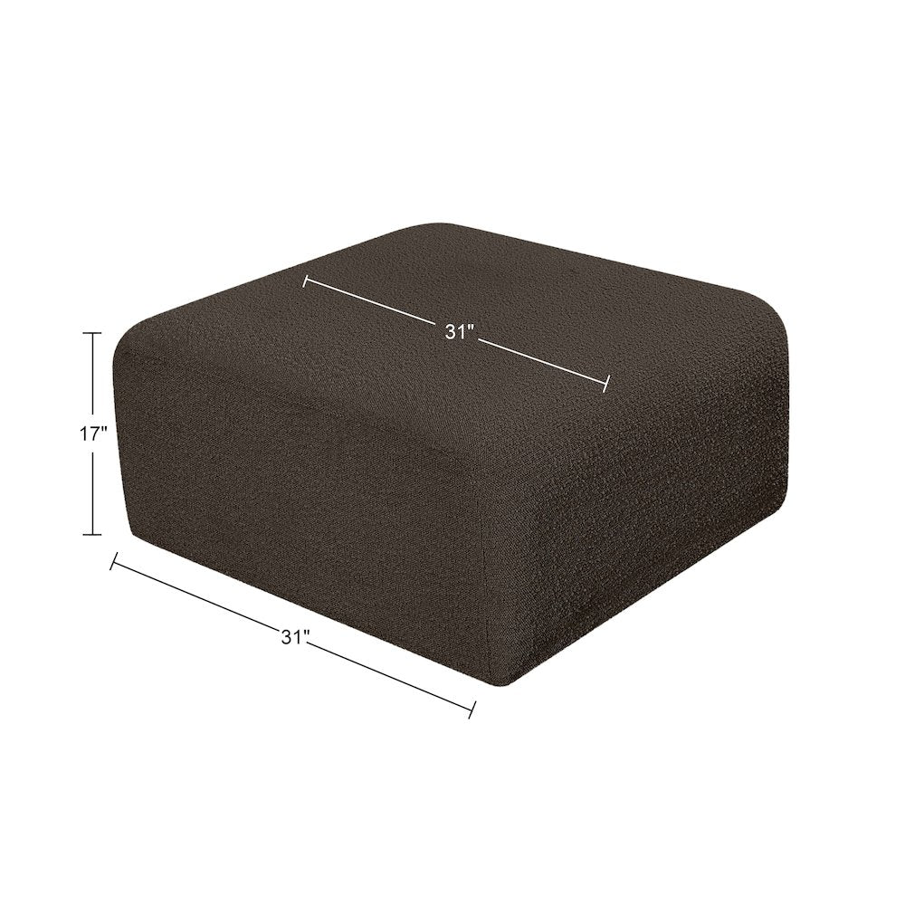 Arc Brown Boucle Fabric Ottoman