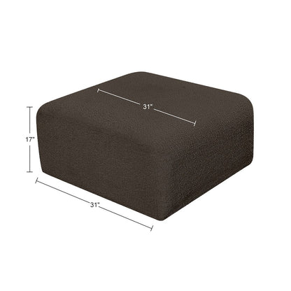 Arc Brown Boucle Fabric Ottoman
