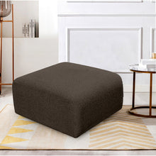 Arc Brown Boucle Fabric Ottoman