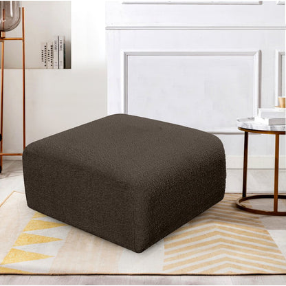 Arc Brown Boucle Fabric Ottoman