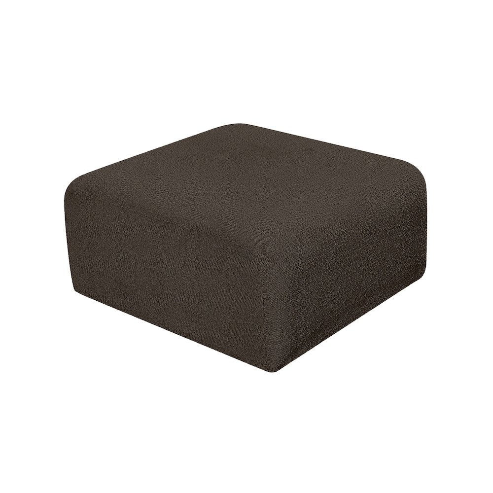 Arc Brown Boucle Fabric Ottoman