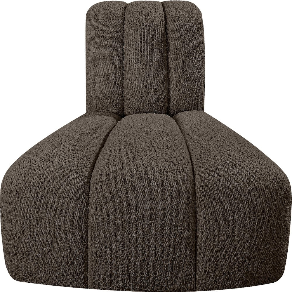 Arc Brown Boucle Fabric Reverse Corner