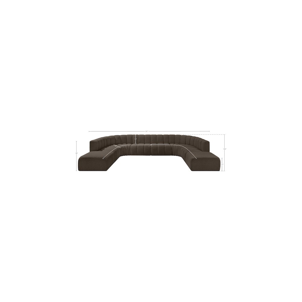 Arc Brown Boucle Fabric Modular Sofa