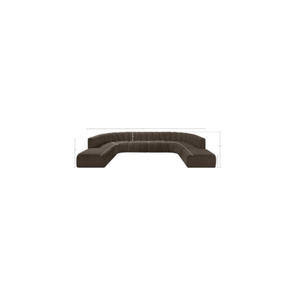 Arc Brown Boucle Fabric Modular Sofa