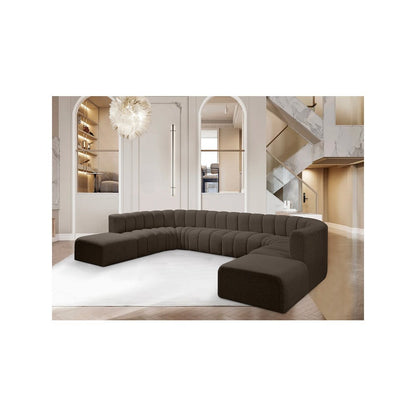 Arc Brown Boucle Fabric Modular Sofa