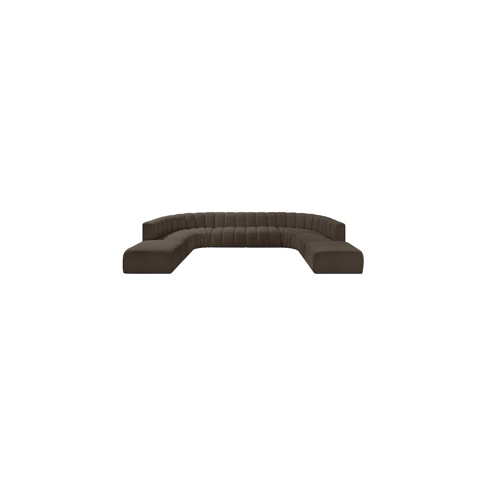 Arc Brown Boucle Fabric Modular Sofa