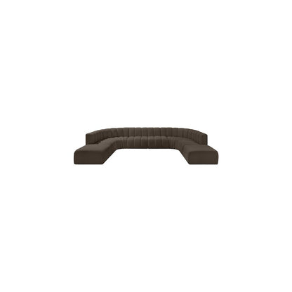 Arc Brown Boucle Fabric Modular Sofa