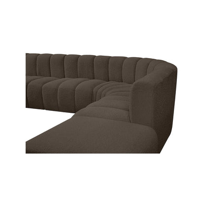 Arc Brown Boucle Fabric Modular Sofa