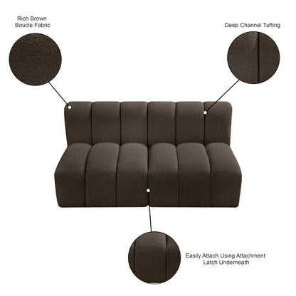 Arc Brown Boucle Fabric Modular Sofa