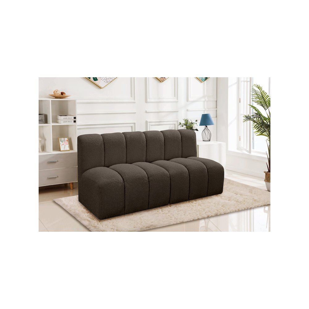 Arc Brown Boucle Fabric Modular Sofa
