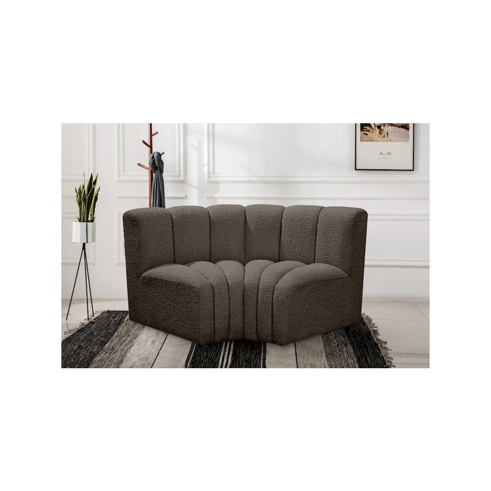 Arc Brown Boucle Fabric Modular Sofa