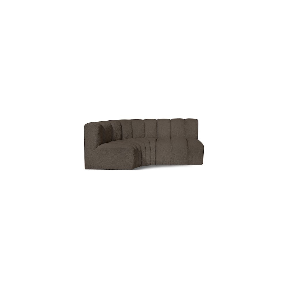 Arc Brown Boucle Fabric Modular Sofa