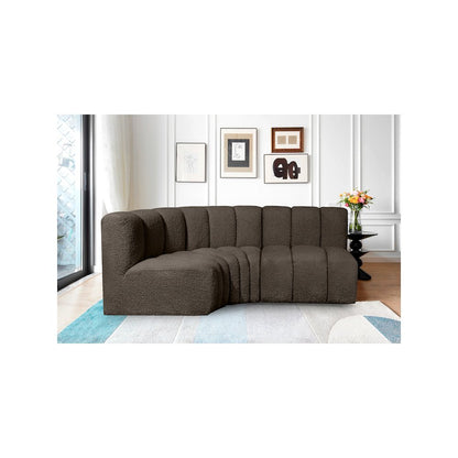 Arc Brown Boucle Fabric Modular Sofa