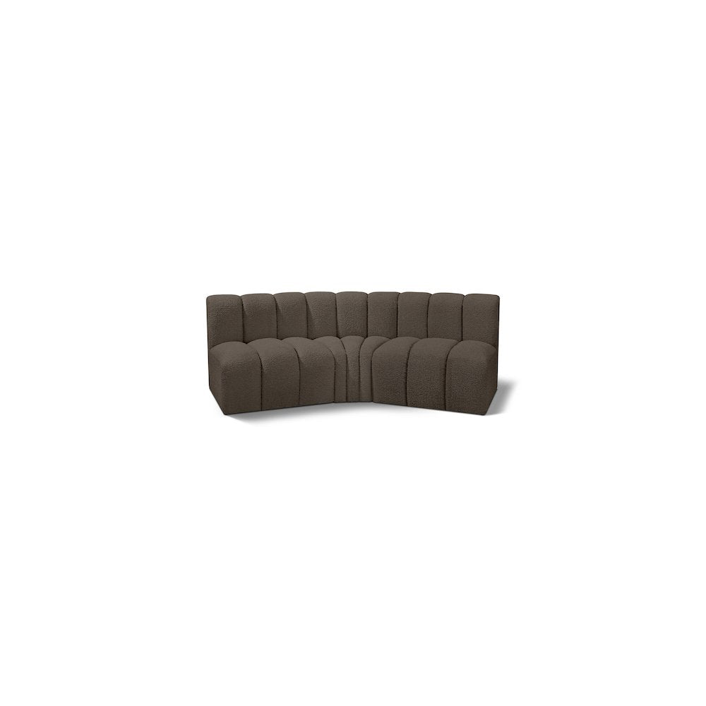 Arc Brown Boucle Fabric Modular Sofa