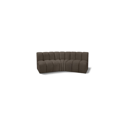 Arc Brown Boucle Fabric Modular Sofa