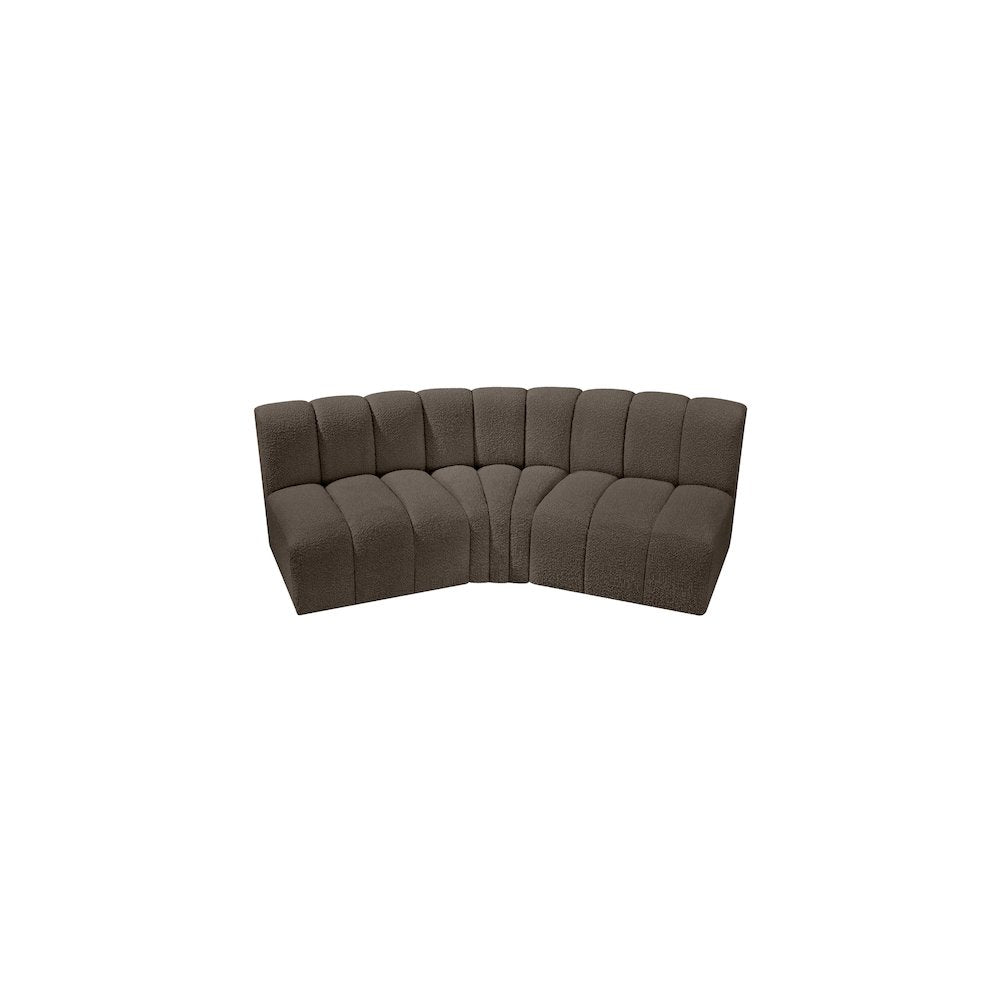 Arc Brown Boucle Fabric Modular Sofa