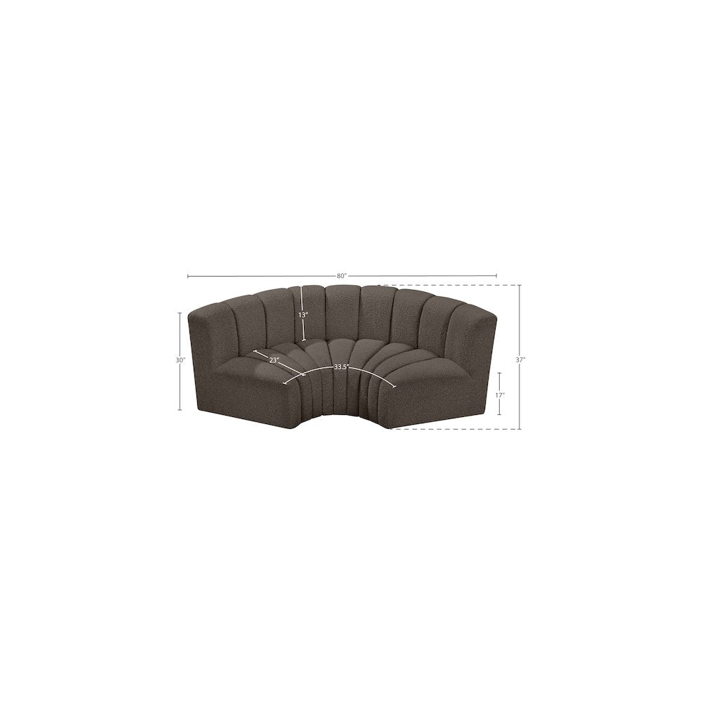 Arc Brown Boucle Fabric Modular Sofa