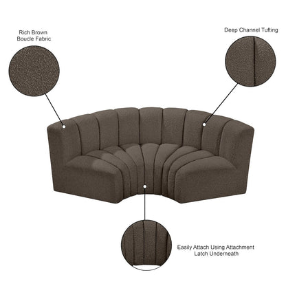 Arc Brown Boucle Fabric Modular Sofa