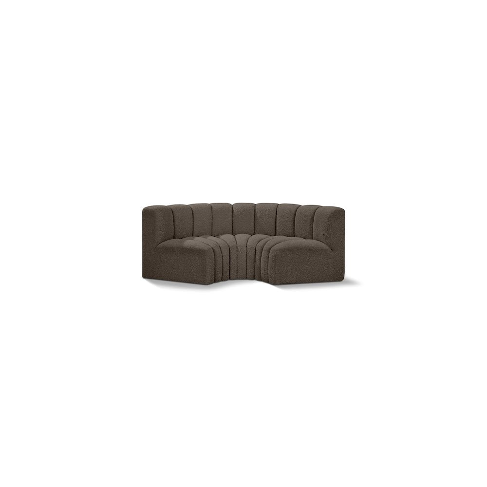 Arc Brown Boucle Fabric Modular Sofa