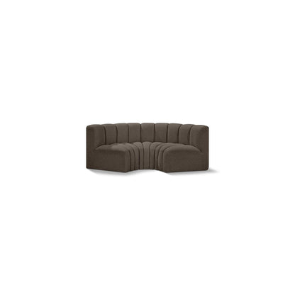 Arc Brown Boucle Fabric Modular Sofa