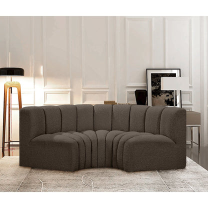 Arc Brown Boucle Fabric Modular Sofa