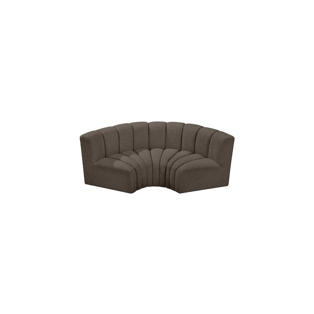 Arc Brown Boucle Fabric Modular Sofa