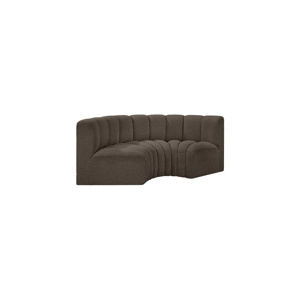 Arc Brown Boucle Fabric Modular Sofa