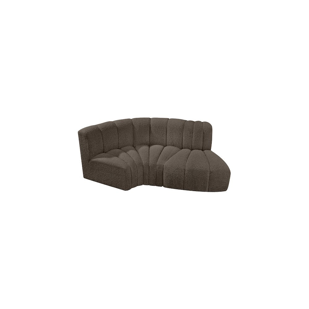 Arc Brown Boucle Fabric Modular Sofa