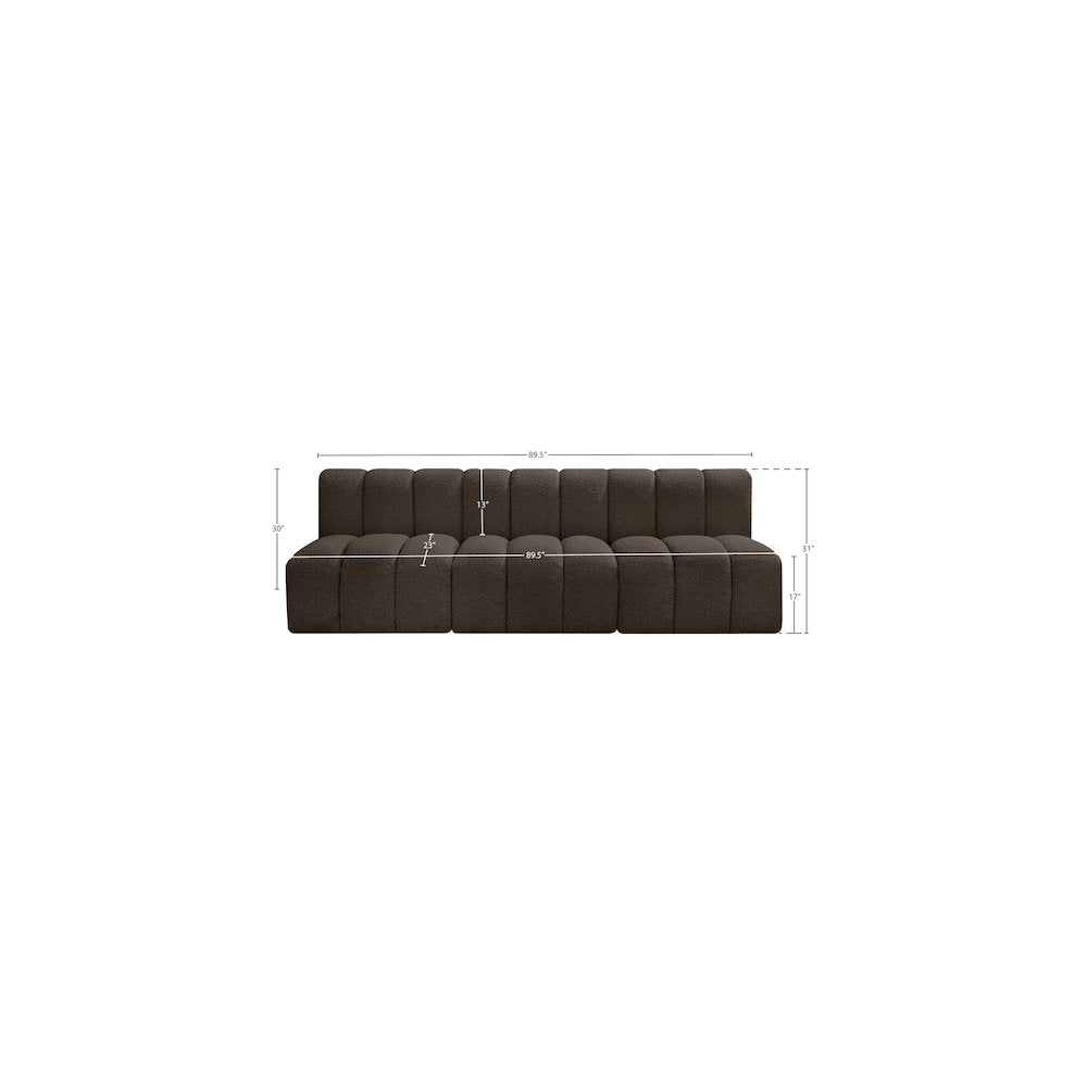 Arc Brown Boucle Fabric Modular Sofa