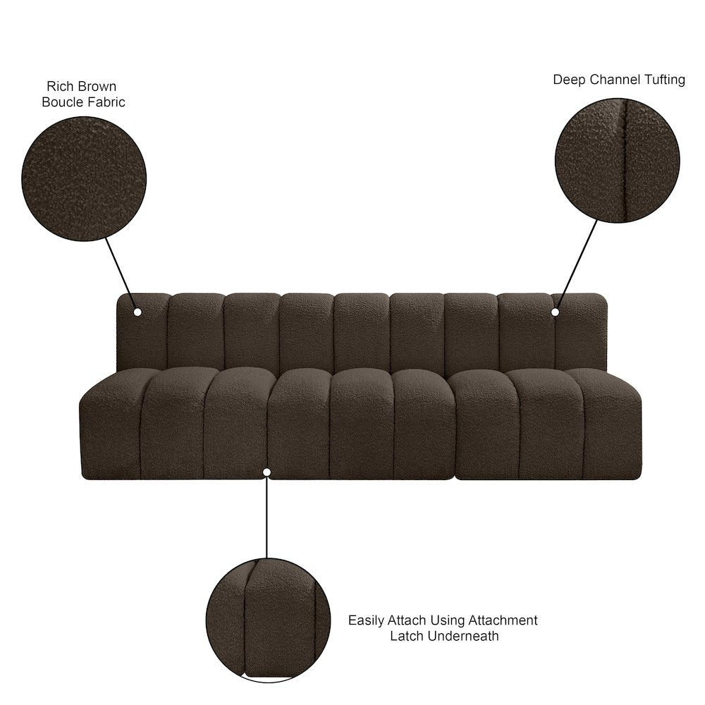 Arc Brown Boucle Fabric Modular Sofa