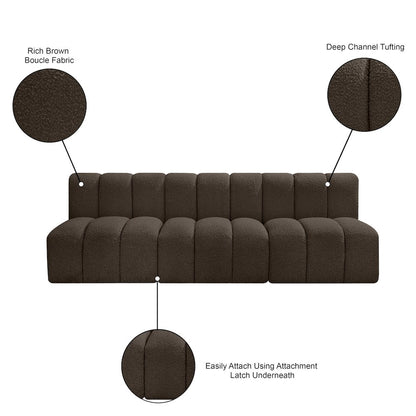 Arc Brown Boucle Fabric Modular Sofa
