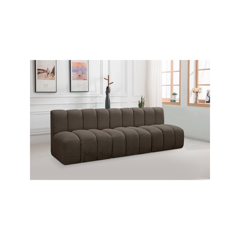 Arc Brown Boucle Fabric Modular Sofa