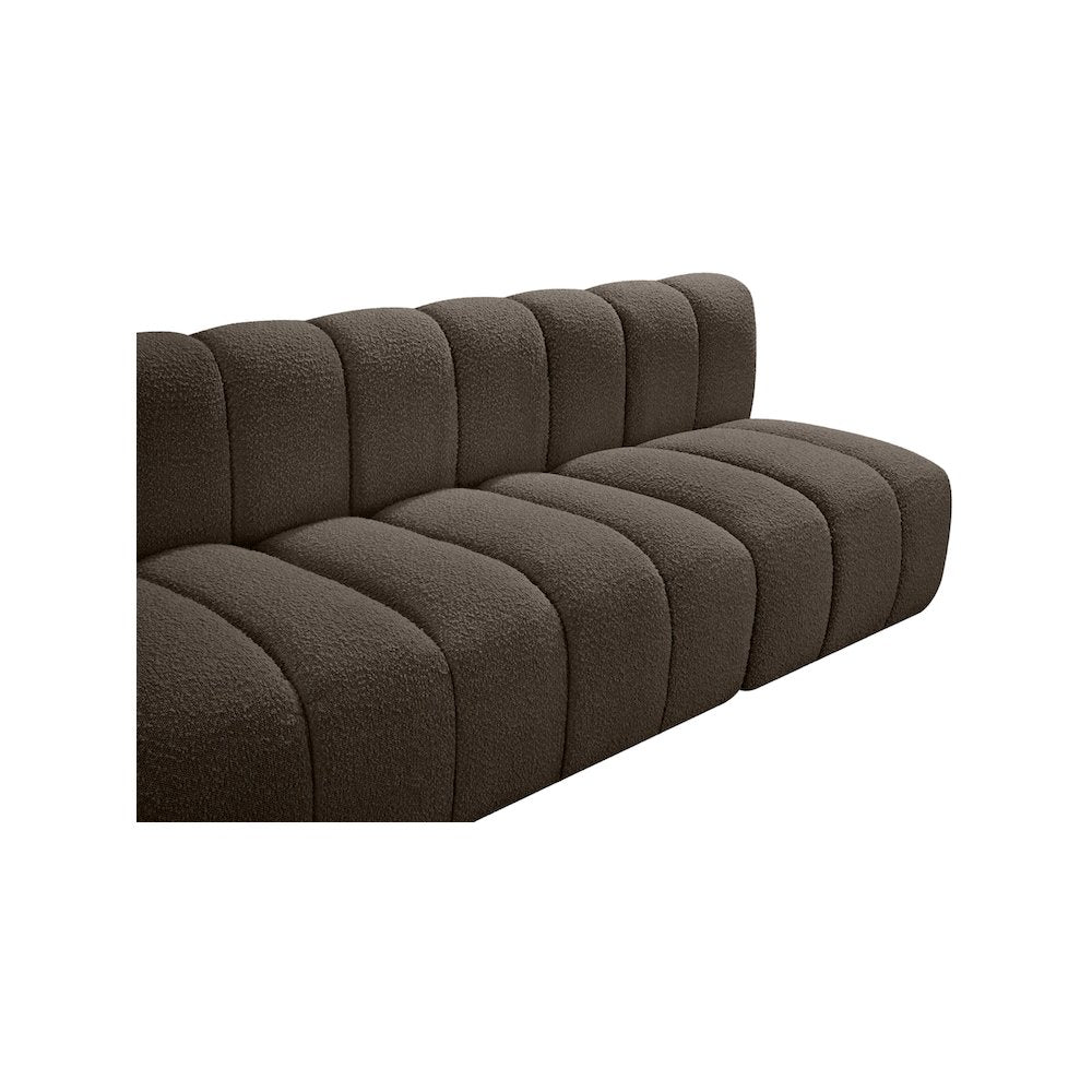 Arc Brown Boucle Fabric Modular Sofa