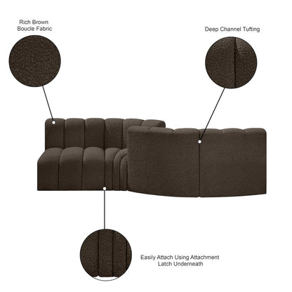Arc Brown Boucle Fabric Modular Sofa