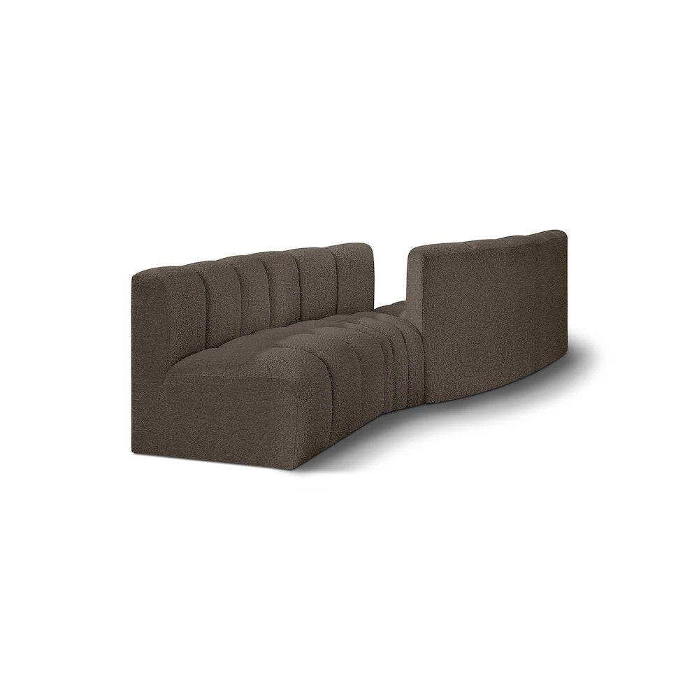 Arc Brown Boucle Fabric Modular Sofa
