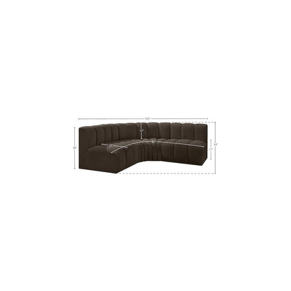 Arc Brown Boucle Fabric Modular Sofa