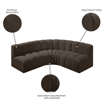 Arc Brown Boucle Fabric Modular Sofa