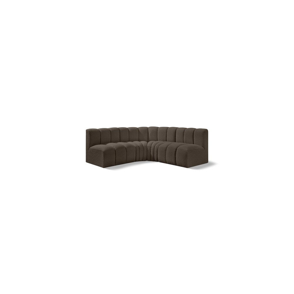 Arc Brown Boucle Fabric Modular Sofa