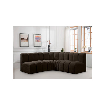 Arc Brown Boucle Fabric Modular Sofa