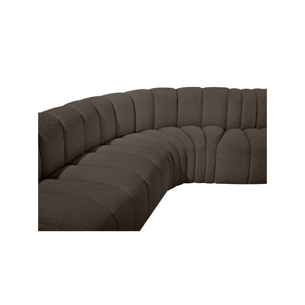 Arc Brown Boucle Fabric Modular Sofa