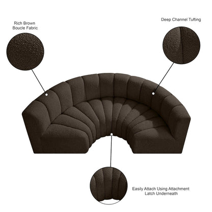 Arc Brown Boucle Fabric Modular Sofa