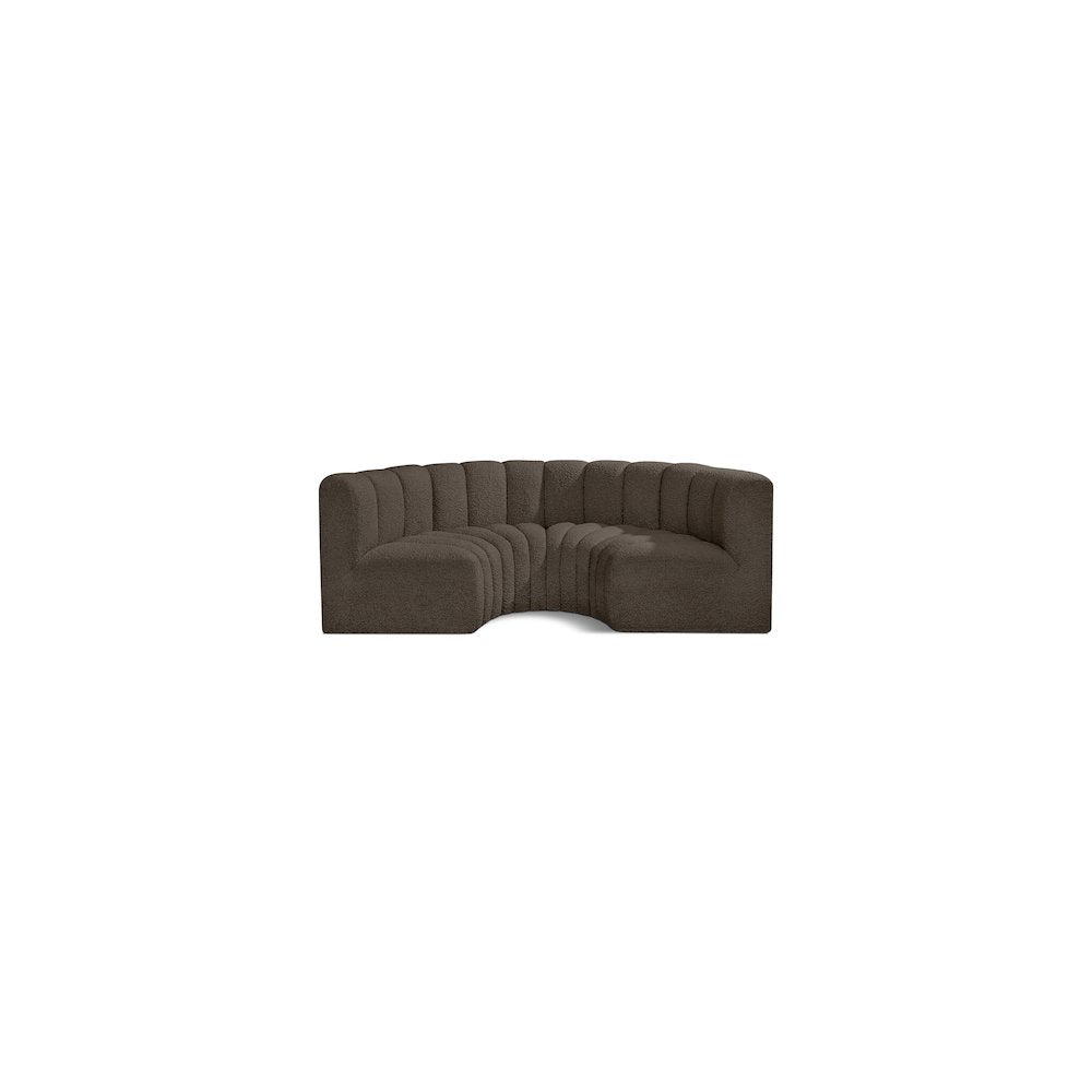 Arc Brown Boucle Fabric Modular Sofa
