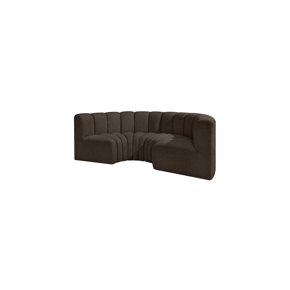 Arc Brown Boucle Fabric Modular Sofa