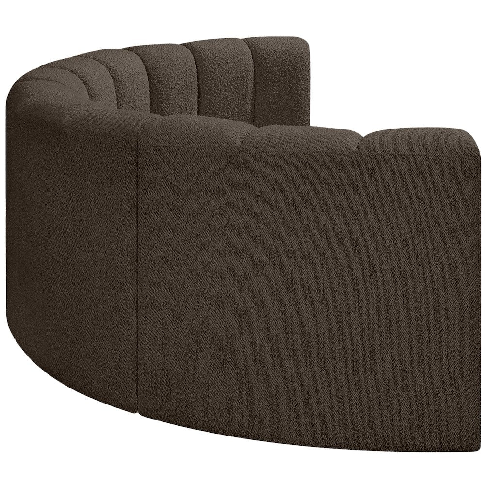 Arc Brown Boucle Fabric Modular Sofa