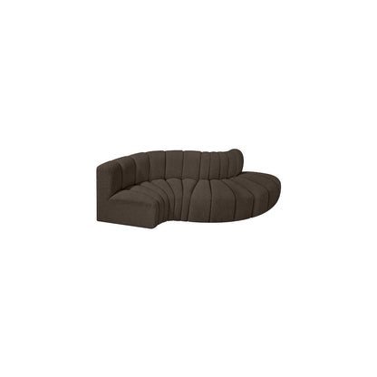 Arc Brown Boucle Fabric Modular Sofa