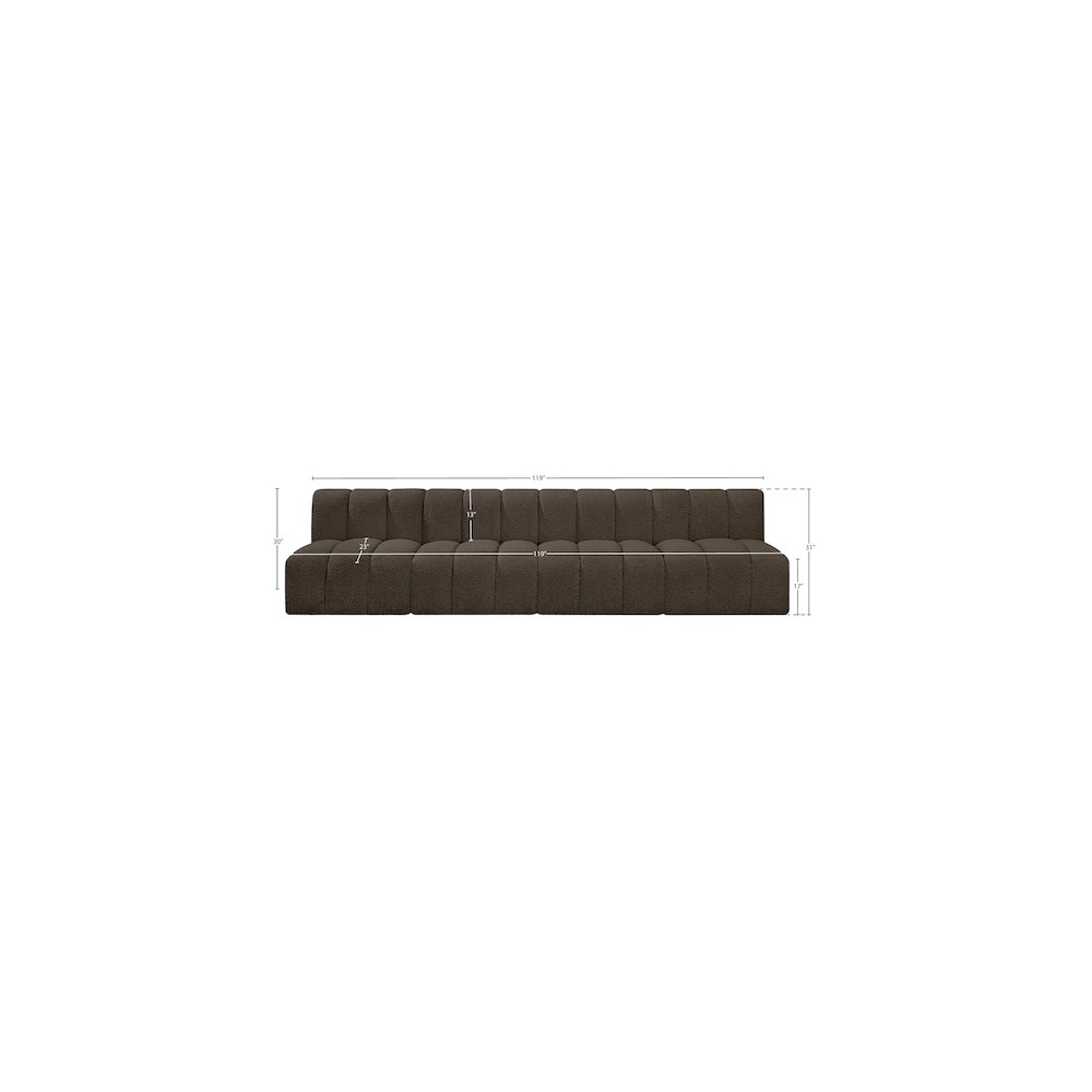 Arc Brown Boucle Fabric Modular Sofa