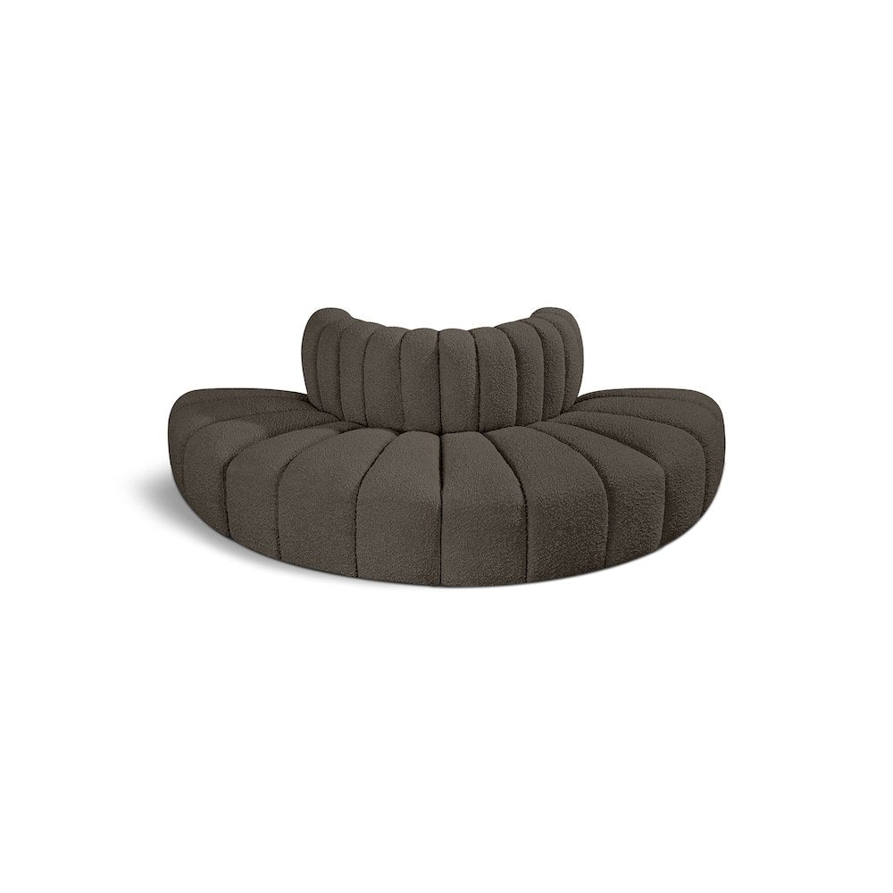 Arc Brown Boucle Fabric Modular Sofa
