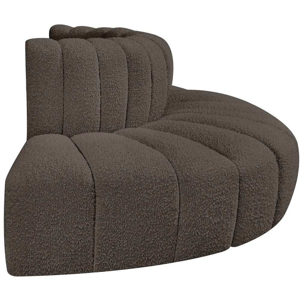 Arc Brown Boucle Fabric Modular Sofa