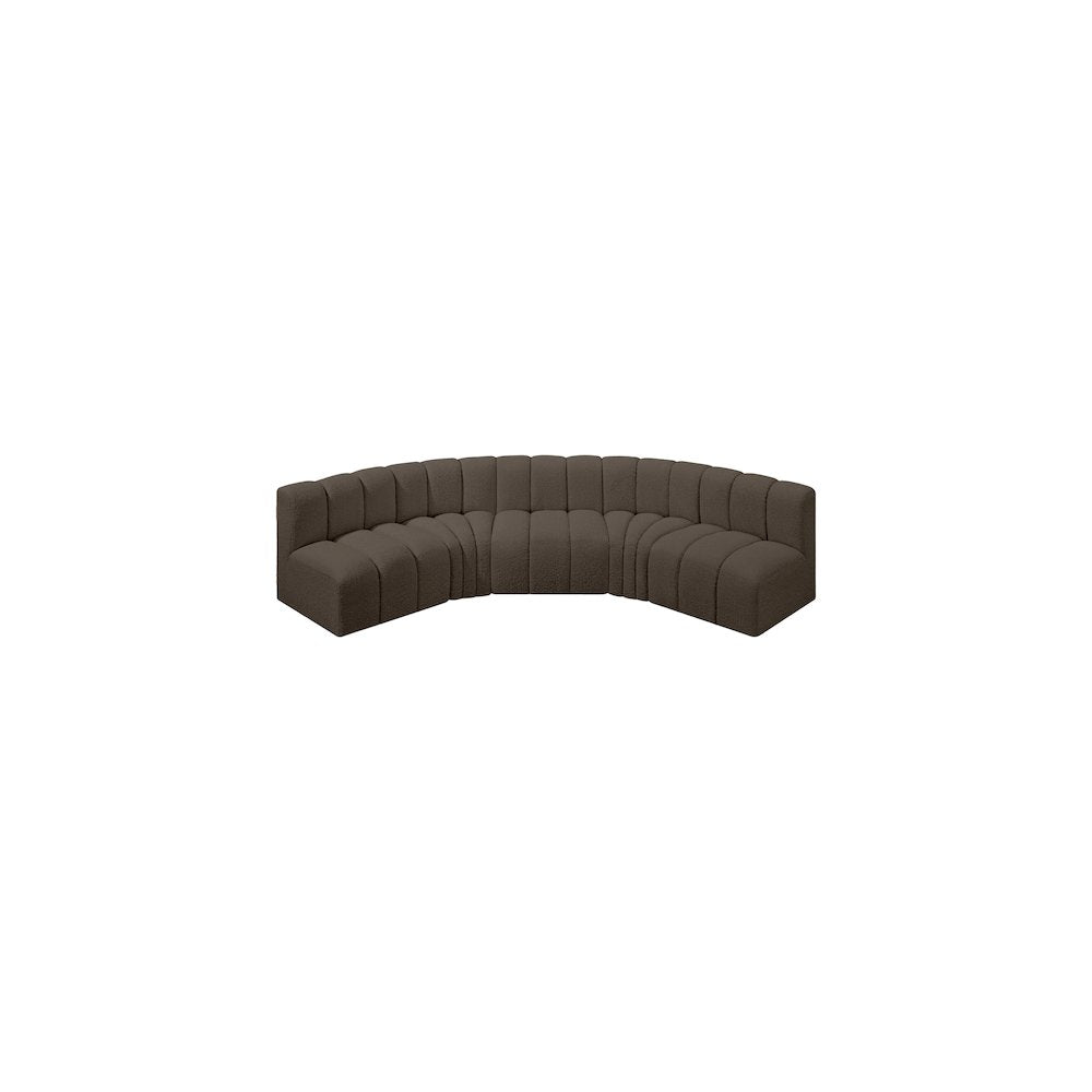 Arc Brown Boucle Fabric Modular Sofa