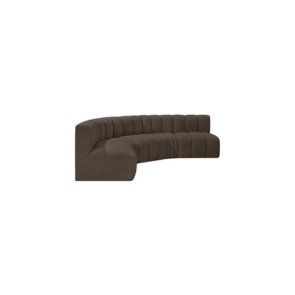 Arc Brown Boucle Fabric Modular Sofa